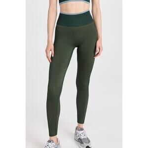 OUTDOOR VOICES Seamless Ribbed 7/8 Leggings Olive Green Large L